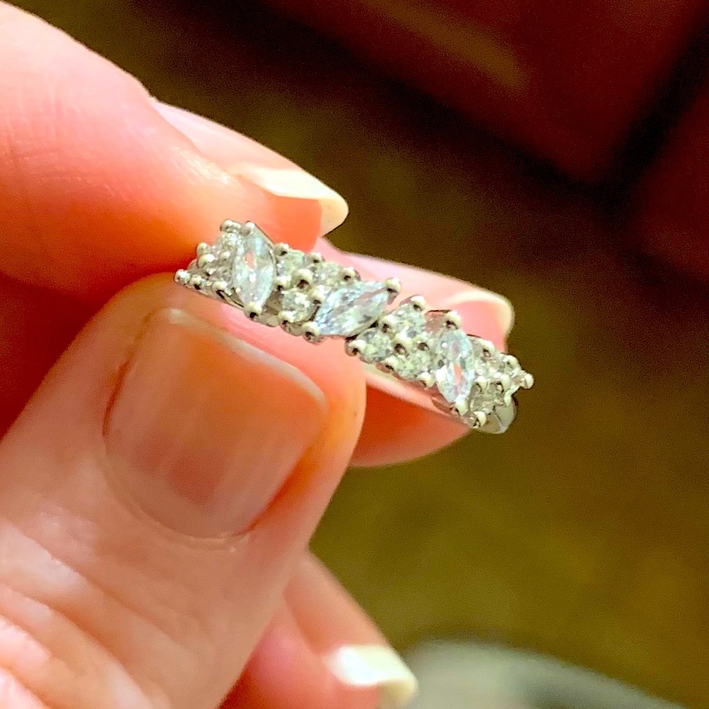 White gold plated wedding band